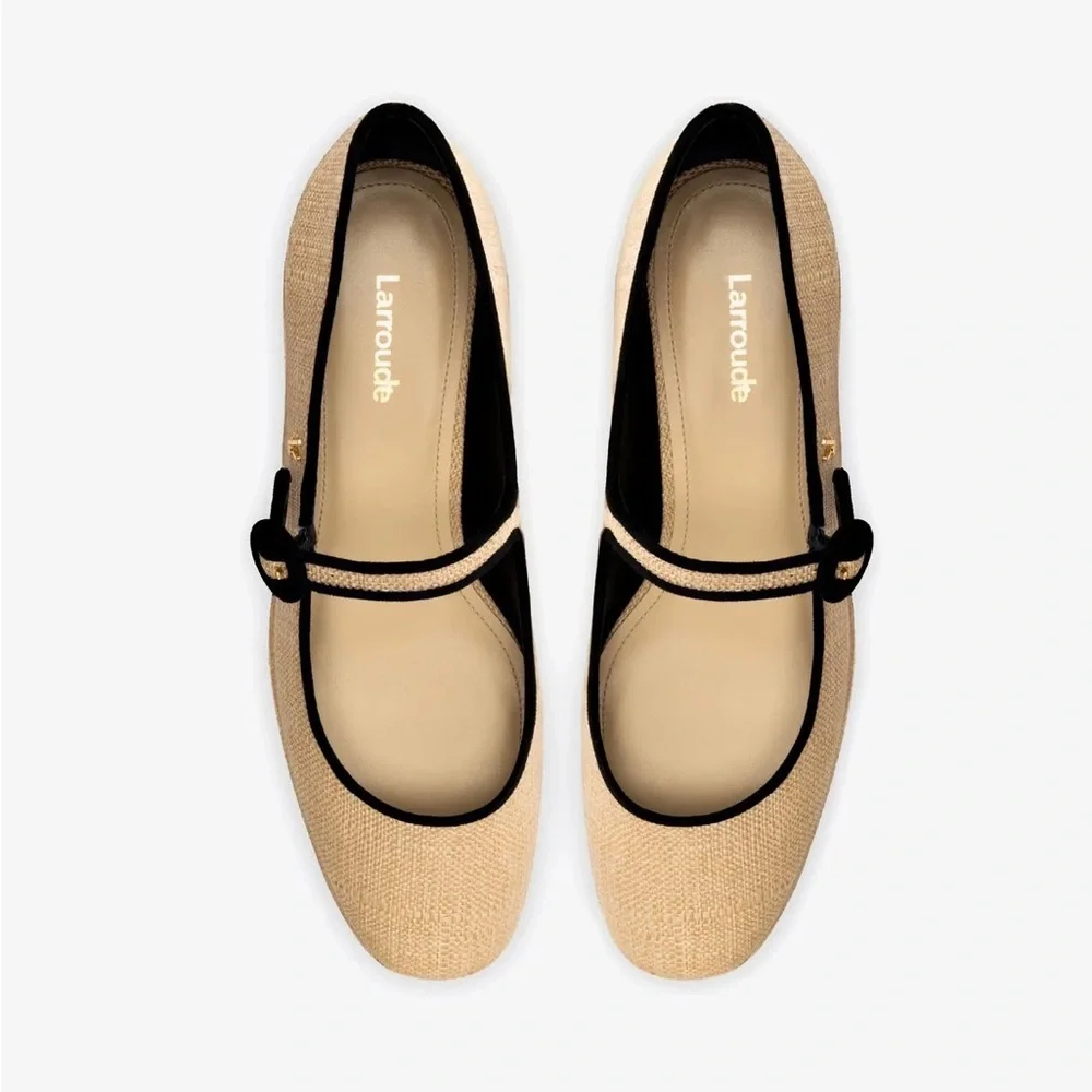 LARROUDÉ Blair Flatform - Beige Raffia